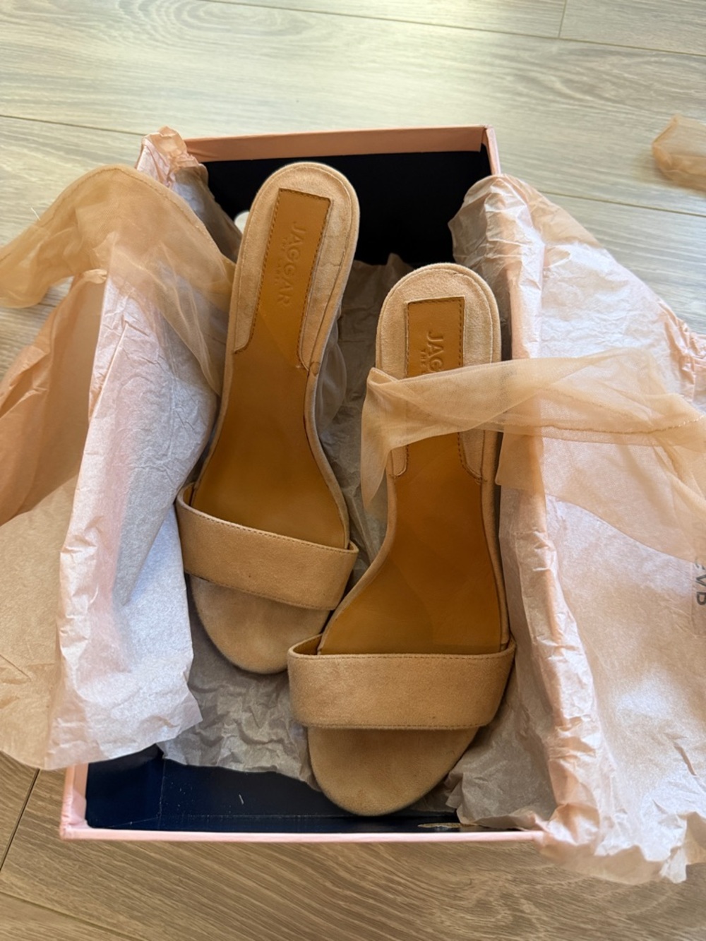 The Jaggar Aura amberlight suede leather lace up heel